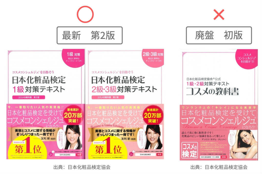 日本化粧品検定｜中古テキスト＆問題集 を買うときの注意点 購入方法